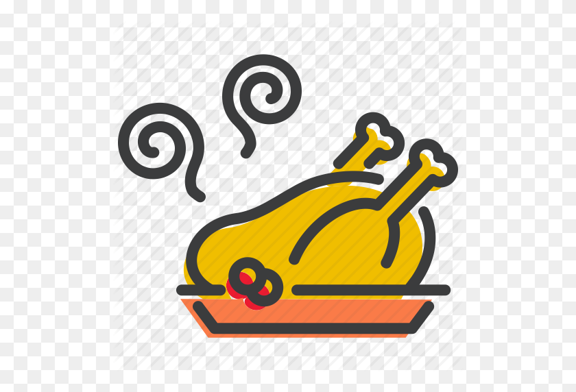 Chicken Dinner Food Meal Roasted Thanksgiving Turkey Icon