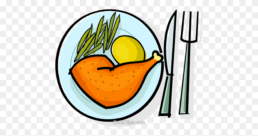 480x382 Chicken Dinner Royalty Free Vector Clip Art Illustration - Chicken Dinner Clipart
