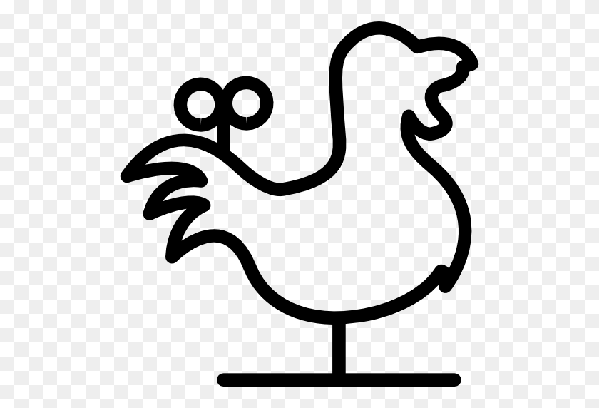 512x512 Chicken Outline Flat Icon - Chicken Black And White Clipart