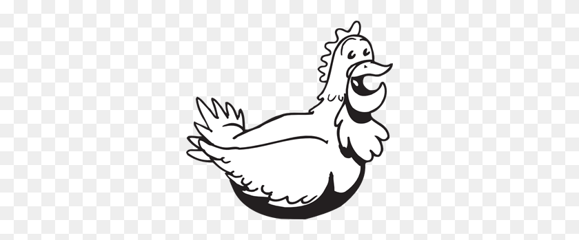 300x289 Chicken Png Images, Icon, Cliparts - Swan Clipart Black And White