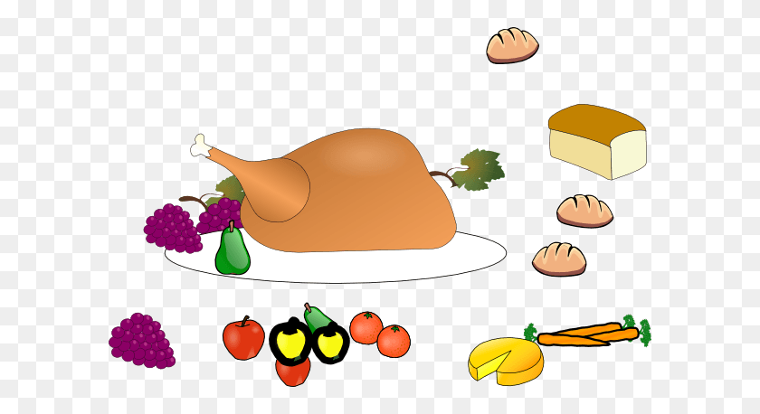 600x398 Chicken Table Cliparts - Thanksgiving Table Clipart