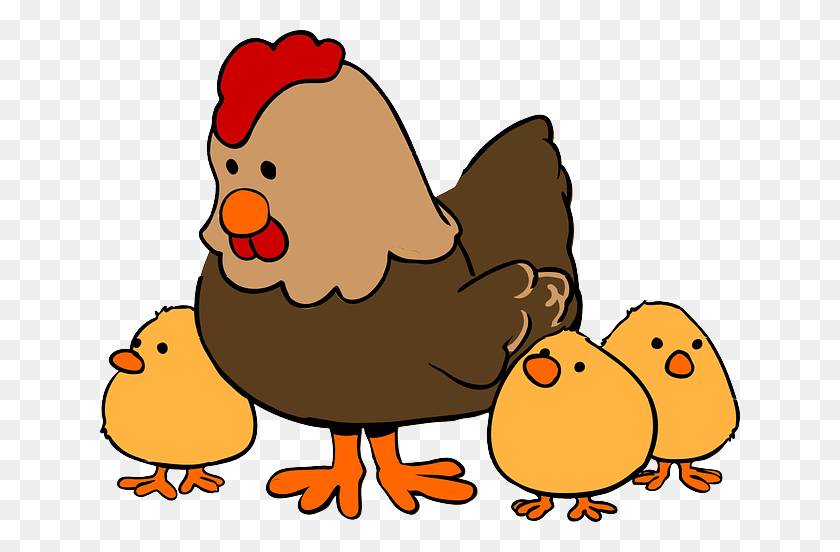 640x492 Цыплята С Тремя Цыплятами Анимированные Клипарт Создание Ветвей - Петух Клипарт Клипарт