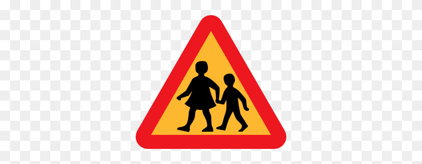 300x266 Ребенок И Родитель Переходят Дорожный Знак Картинки - Родители И Дети Клипарт