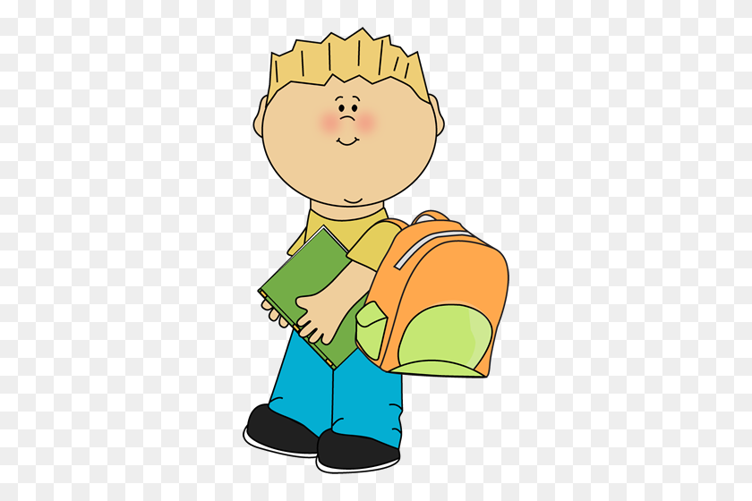 298x500 Child Backpack Clipart, Explore Pictures - Child Walking Clipart