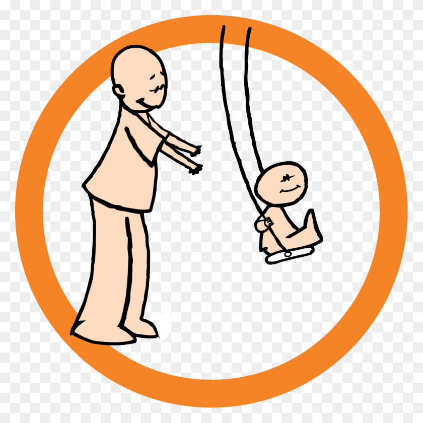1024x1024 Child Being Pushed On Swing Clip Art - What Clipart