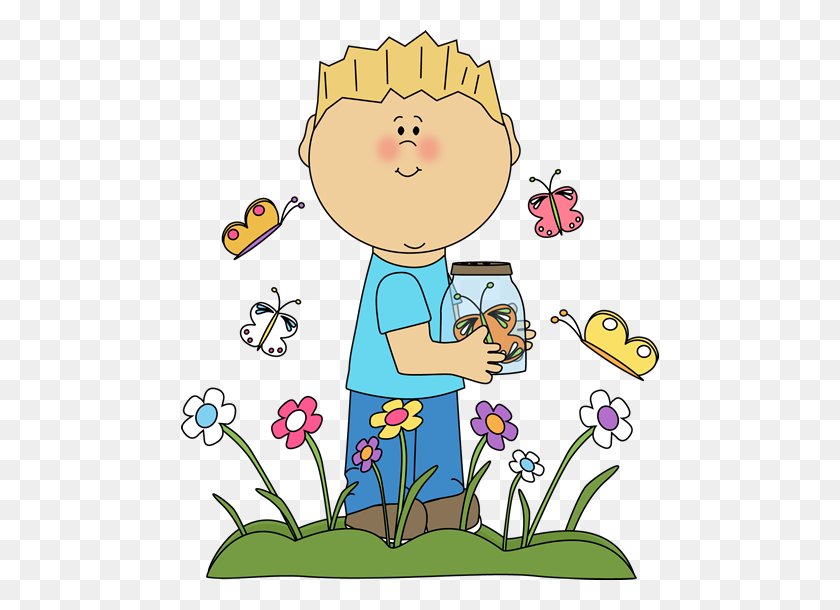 478x550 Child Clipart Spring - Kids Drawing Clipart