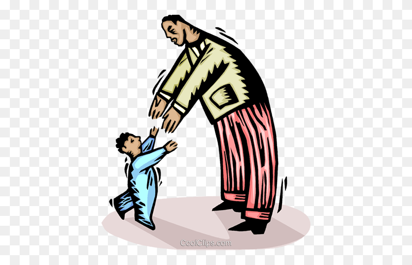 426x480 Child Greeting His Father Royalty Free Vector Clip Art - Greeting Clipart