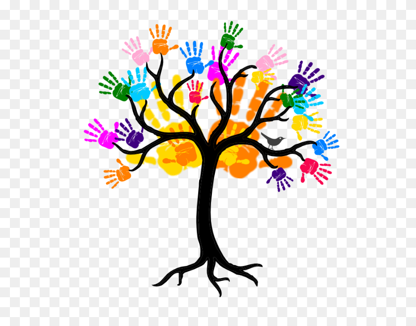 546x598 Child Handprint Clip Art - Tree Swing Clipart