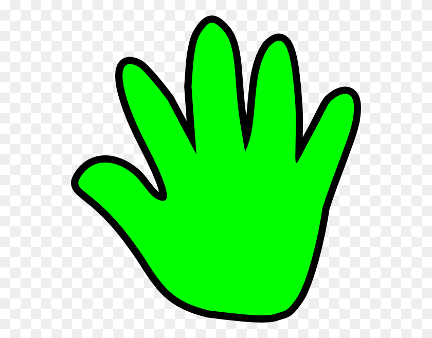 564x597 Child Handprint Green Clip Art - Hand Clipart PNG