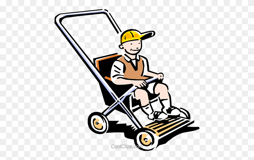 480x470 Child In Carriage Royalty Free Vector Clip Art Illustration - Carriage Clipart