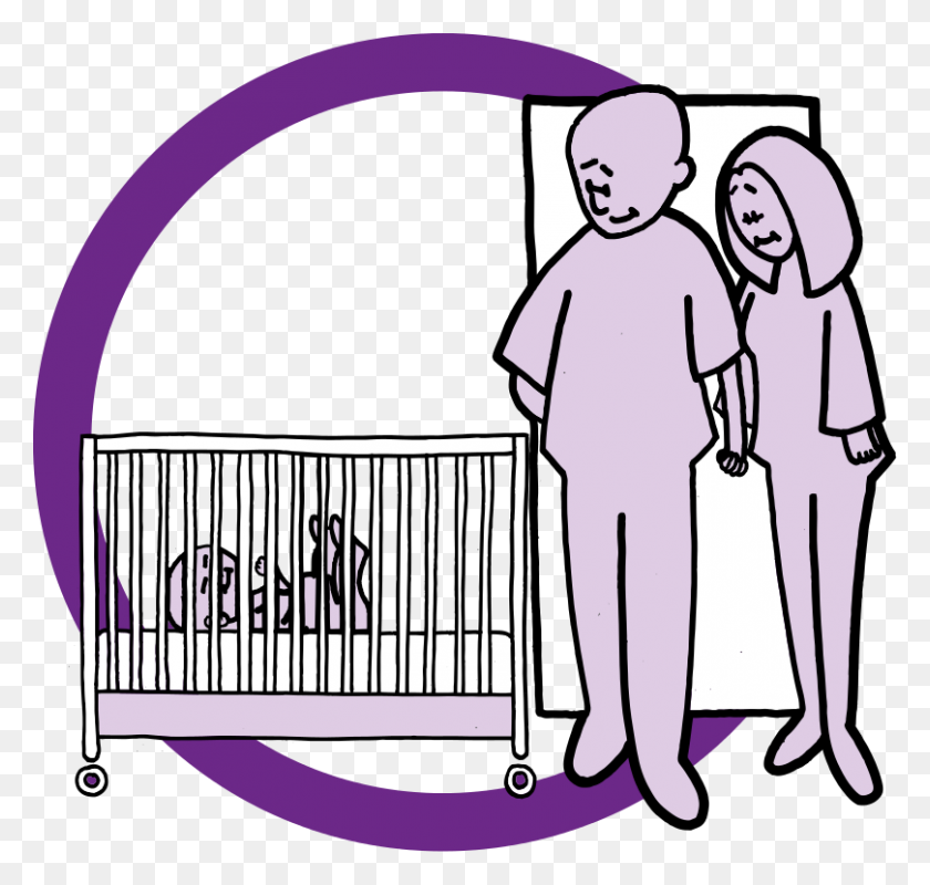 809x768 Child In Crib Being Supervised Clip Art - Crib Clipart
