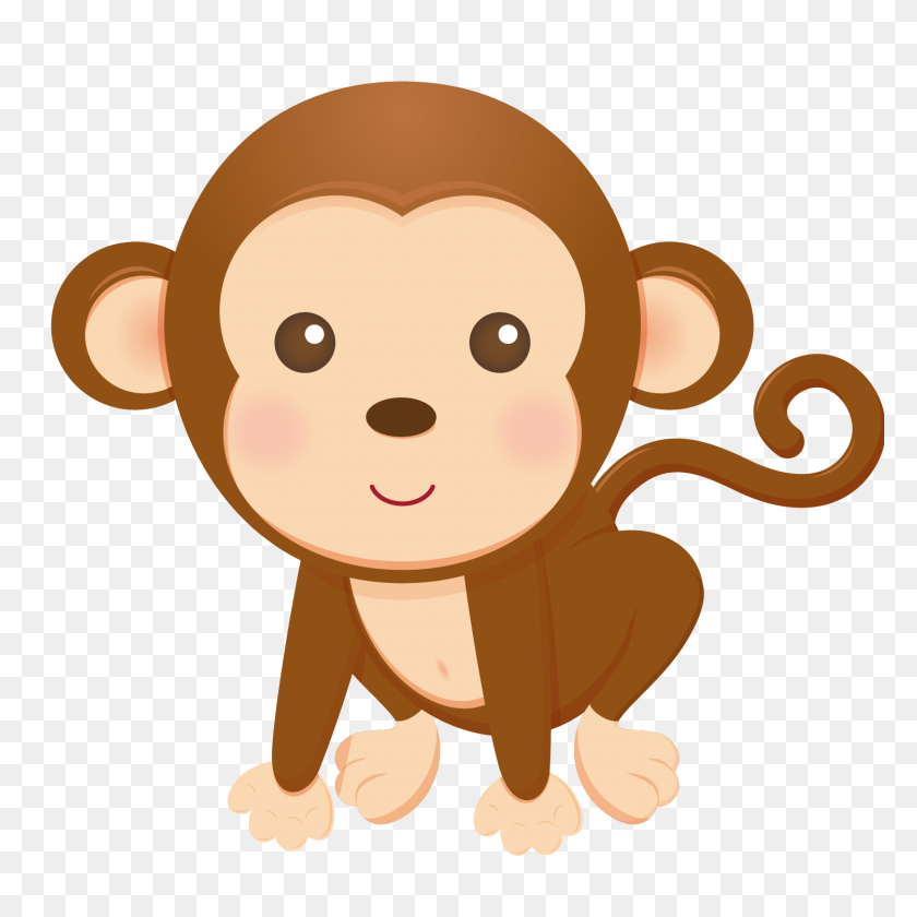 1500x1500 Child Infant Drawing Clip Art - Baby Monkey Clipart
