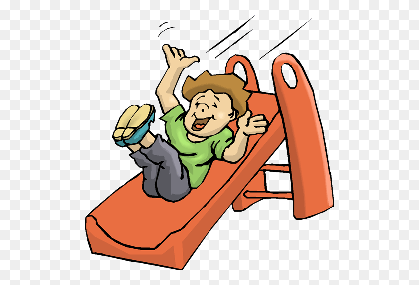 500x511 Child On Slide Clip Art - He Clipart