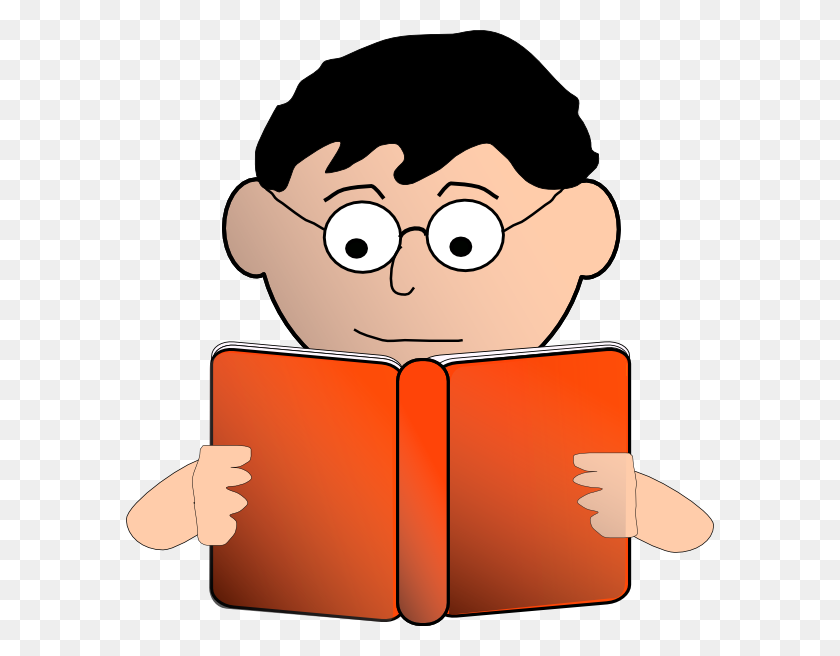 588x596 Child Reading Book Clip Art - Red Book Clipart