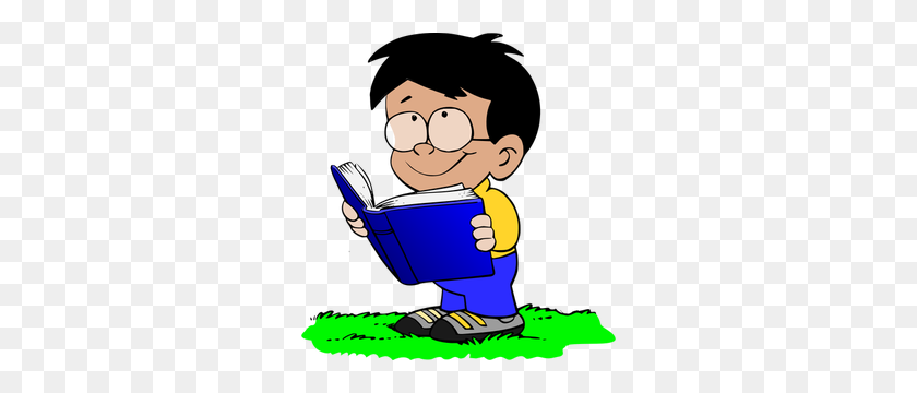 288x300 Child Reading Book Clipart - Kids Reading Books Clipart
