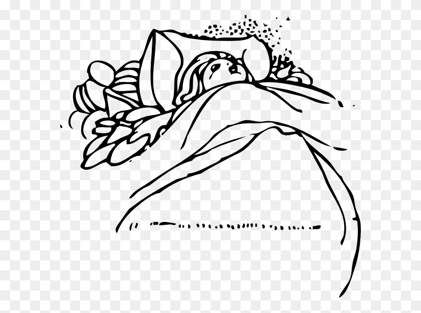 600x565 Child Sleeping Clip Art Free Vector - Pajama Clipart Black And White