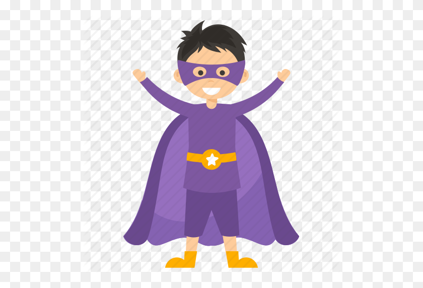 512x512 Child Superhero, Comic Superhero, Magneto, Superhero Cartoon - Superhero Cape PNG