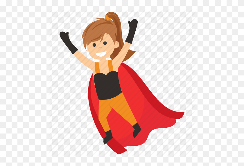 512x512 Child Superhero, Comic Superhero, Scarlet Witch, Superhero Cartoon - Superhero Flying Clipart