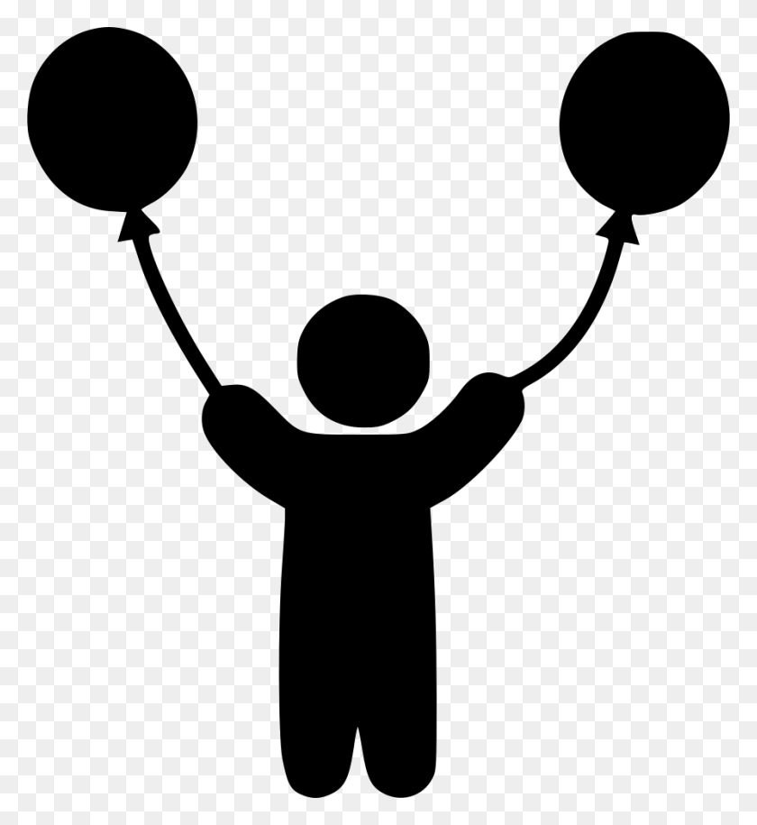 894x980 Child With Balloons Png Icon Free Download - White Balloons PNG
