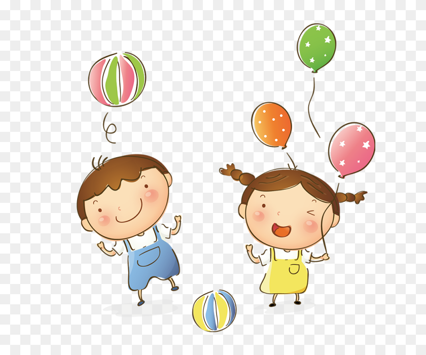 640x640 Children And Balloons, Balloons, Cartoon, Vector Png And Vector - Children PNG