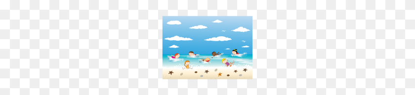 190x134 Children And Beach Summer Background - Beach Background PNG