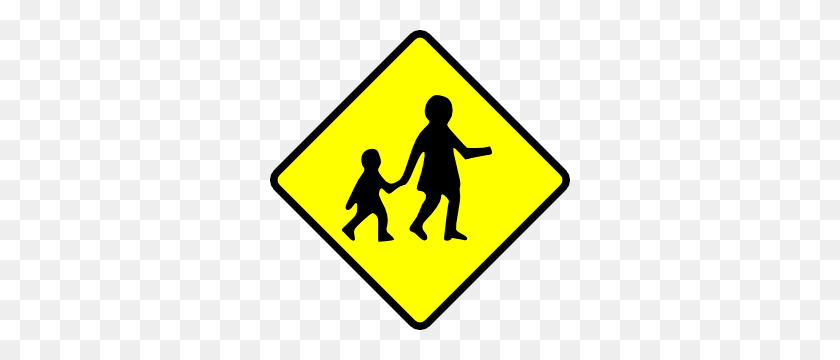 300x300 Children Crossing Caution Clip Art - Railroad Crossing Sign Clipart