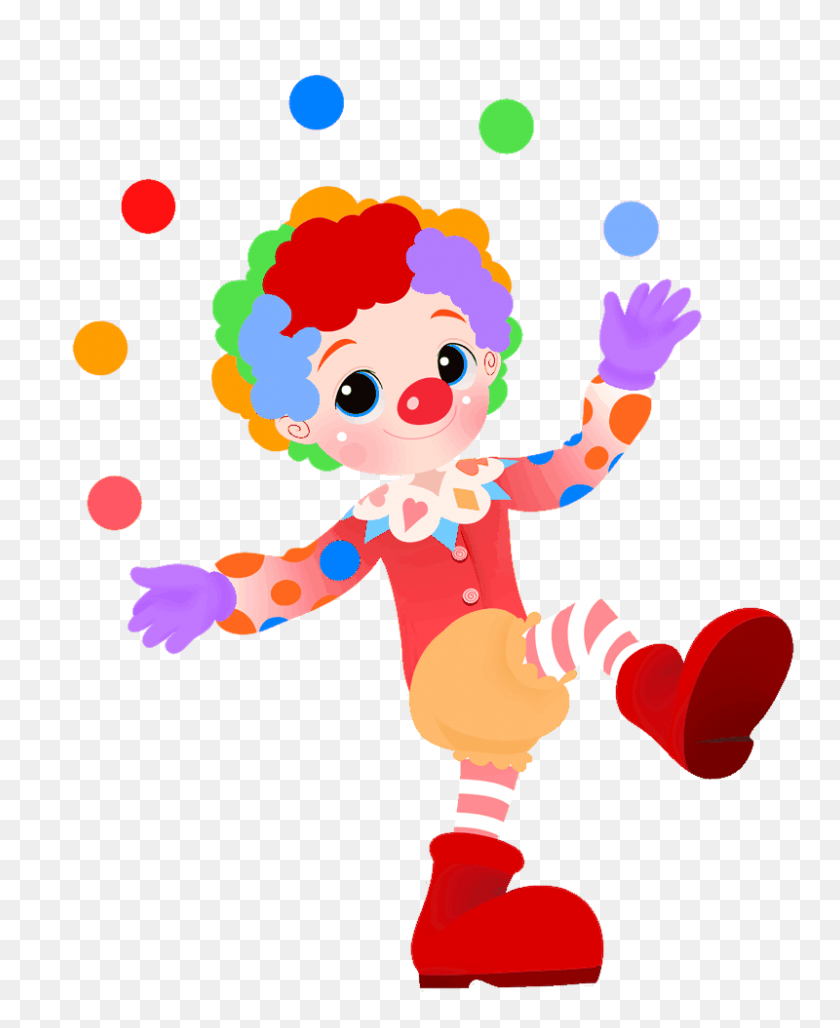 800x993 Children Cute Clown, Circus - Cute Clown Clipart