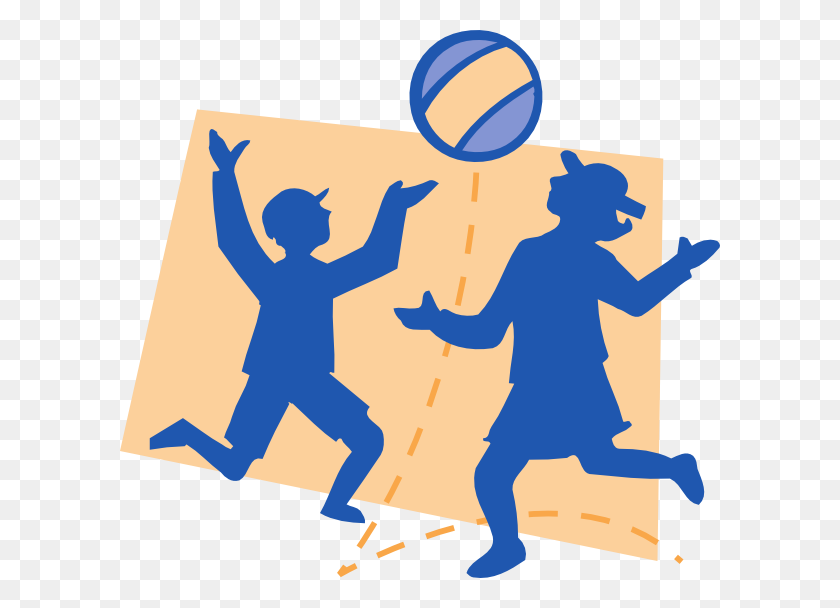 600x548 Children Playing Clip Art - Playing Volleyball Clipart