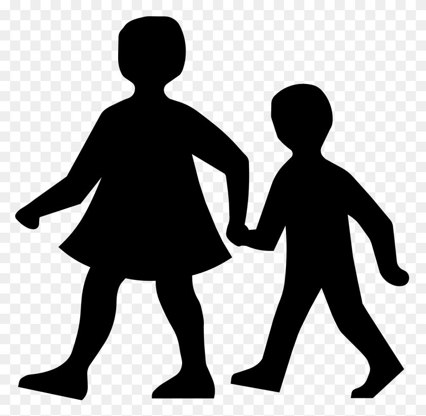1979x1934 Children Playing Clipart Black And White - Sister Clipart Black And White