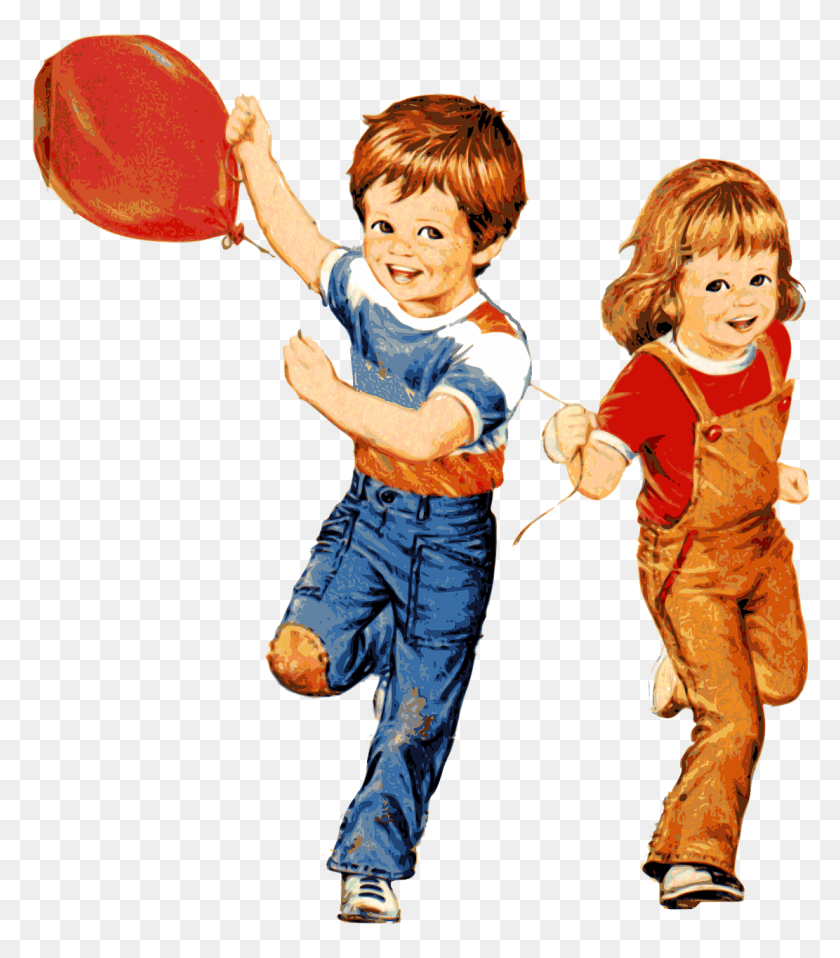 1111x1280 Children Playing With Balloon Transparent Png - Children Playing PNG