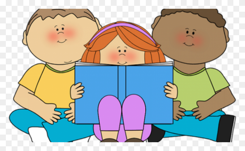 820x480 Children Reading And Writing Clip Art Clip Art - Reading And Writing Clipart