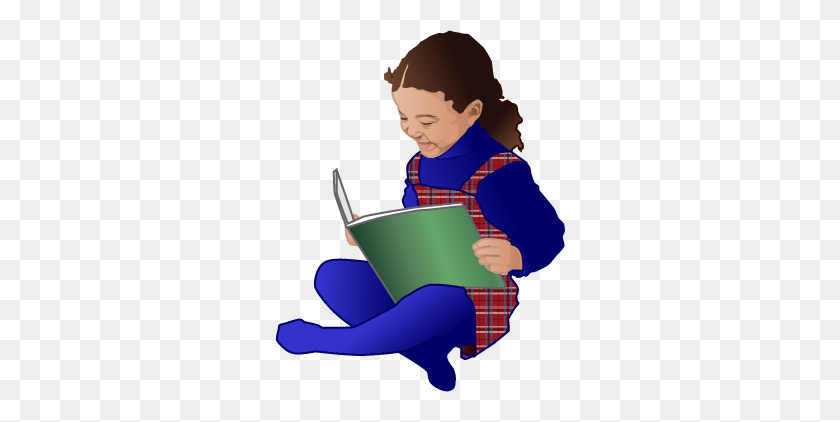 290x362 Children S Books Clipart - Girl Reading A Book Clipart