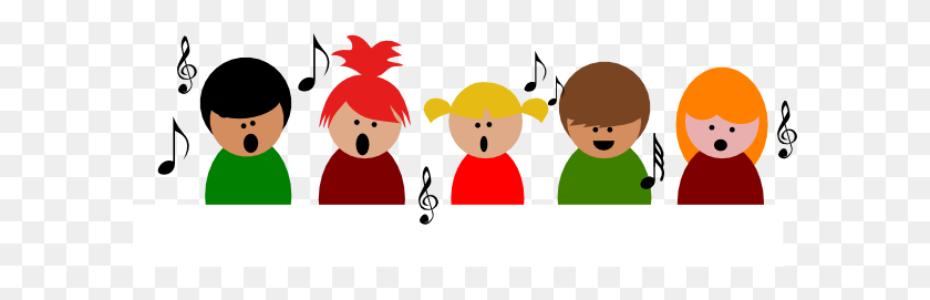 600x211 Children Singing Clipart - Free Clip Art Children