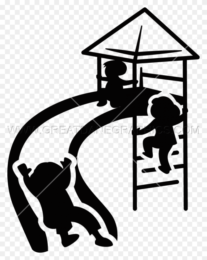 825x1053 Children Slide Production Ready Artwork For T Shirt Printing - Play Clipart Black And White