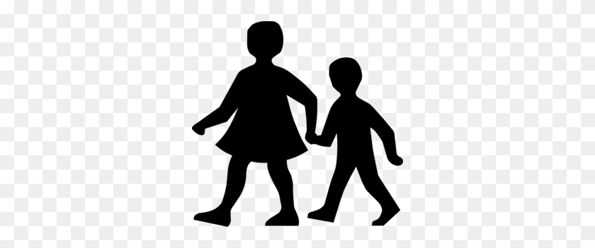 Children Walking Silhoutte Clip Art - Walking PNG