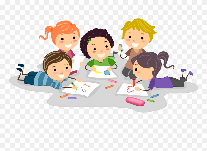 2048x1448 Children's Drawing Clip Art - Family Reading Clipart