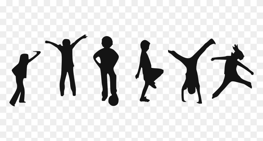 1920x960 Children's Silhouette Playing And Exercising Workout Trends - Children Silhouette PNG