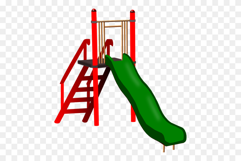 461x500 Children's Slide - Kids Playing On Playground Clipart