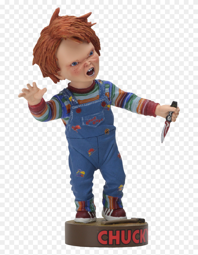 690x1023 Child's Play Chucky With Knife Head Knocker Bobble Head - Chucky PNG
