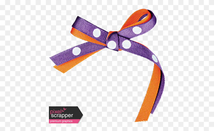 456x456 Chills Thrills Purple And Orange Bow Graphic - Purple Ribbon PNG