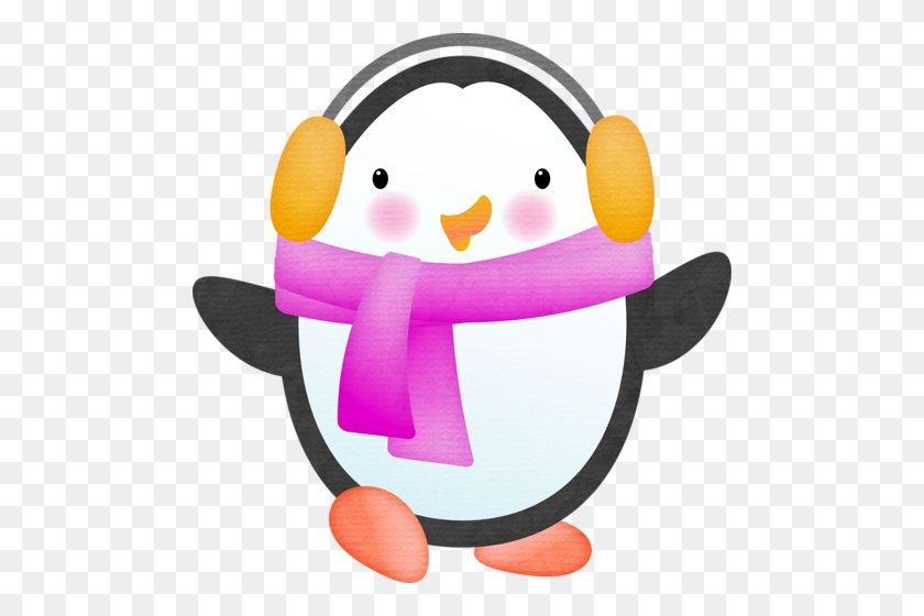 490x500 Холодные Пингвины, Зимний Клипарт И Картинки - Зимние Животные Клипарт