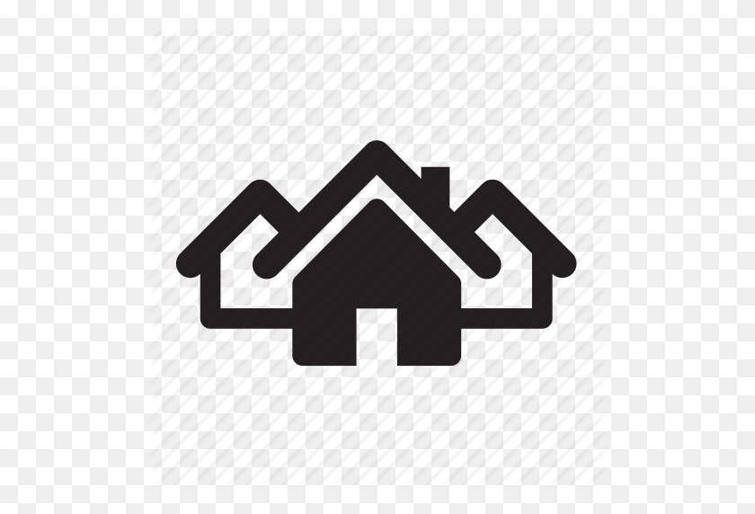 512x512 Chimney, Community, Home, House, Neighborhood, Real Estate, Roof Icon - Neighborhood PNG