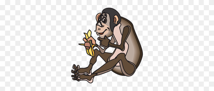 282x297 Png Шимпанзе Ест Банан Клипарт