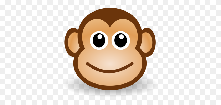 364x340 Chimpanzee Monkey Smiley Ape - Sock Monkey Clip Art