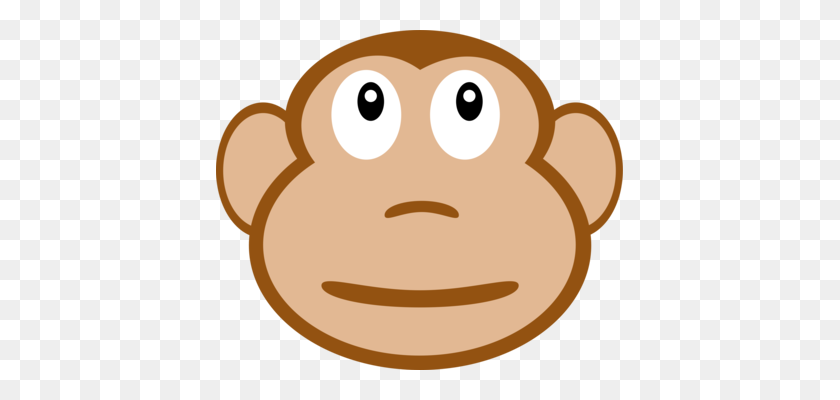 407x340 Chimpanzee Monkey Smiley Ape - Chimp Clipart