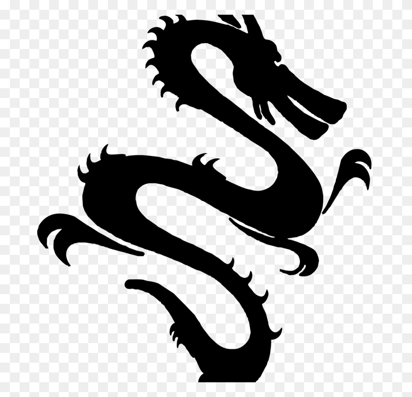 688x750 China Chinese Dragon Black And White Line Art - Galaxy Clipart Black And White