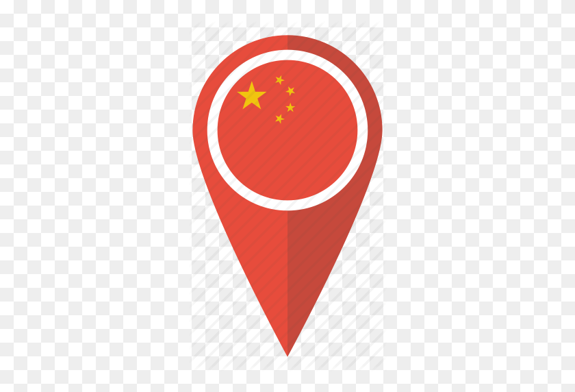 290x512 China, Chinese, Flag, Location, Map, Pin, Pointer Icon - China Flag PNG