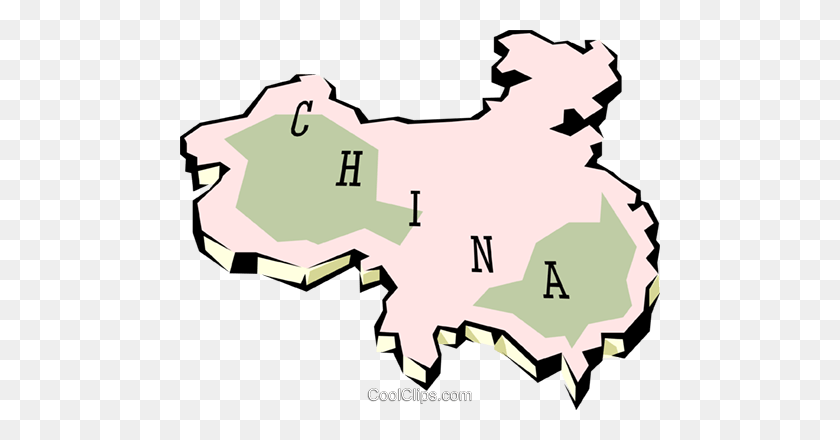 480x380 Карта Китая Роялти Бесплатно Векторные Иллюстрации - Карта Китая Клипарт