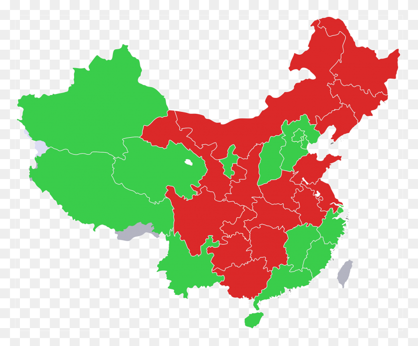 2000x1631 Cambio De Distribución De La Población De China - Mapa De China Png
