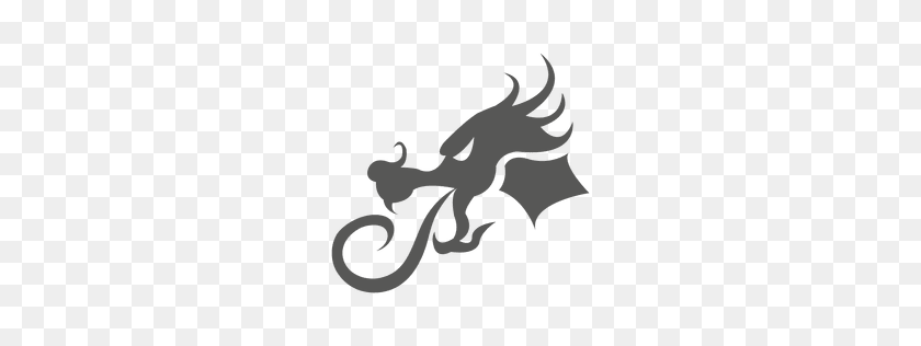 256x256 Chinese Dragon Illustration Outline - Dragon Silhouette PNG